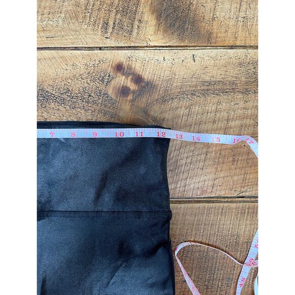 Womens Spanx Black Metallic Shiny Tummy Control Leggings WITH FLAW Size‎ Medium - Picture 5 of 11